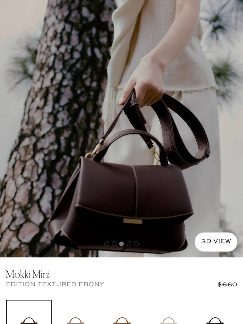 Textured Ebony Leather Shoulder Bag